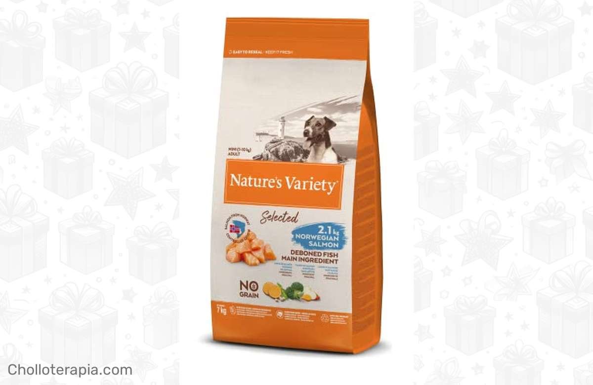 ¡Alimenta a tu pequeño perro adulto con lo mejor! ¡Pienso sin cereales con auténtico salmón noruego, una oferta única! ¡No te la pierdas!