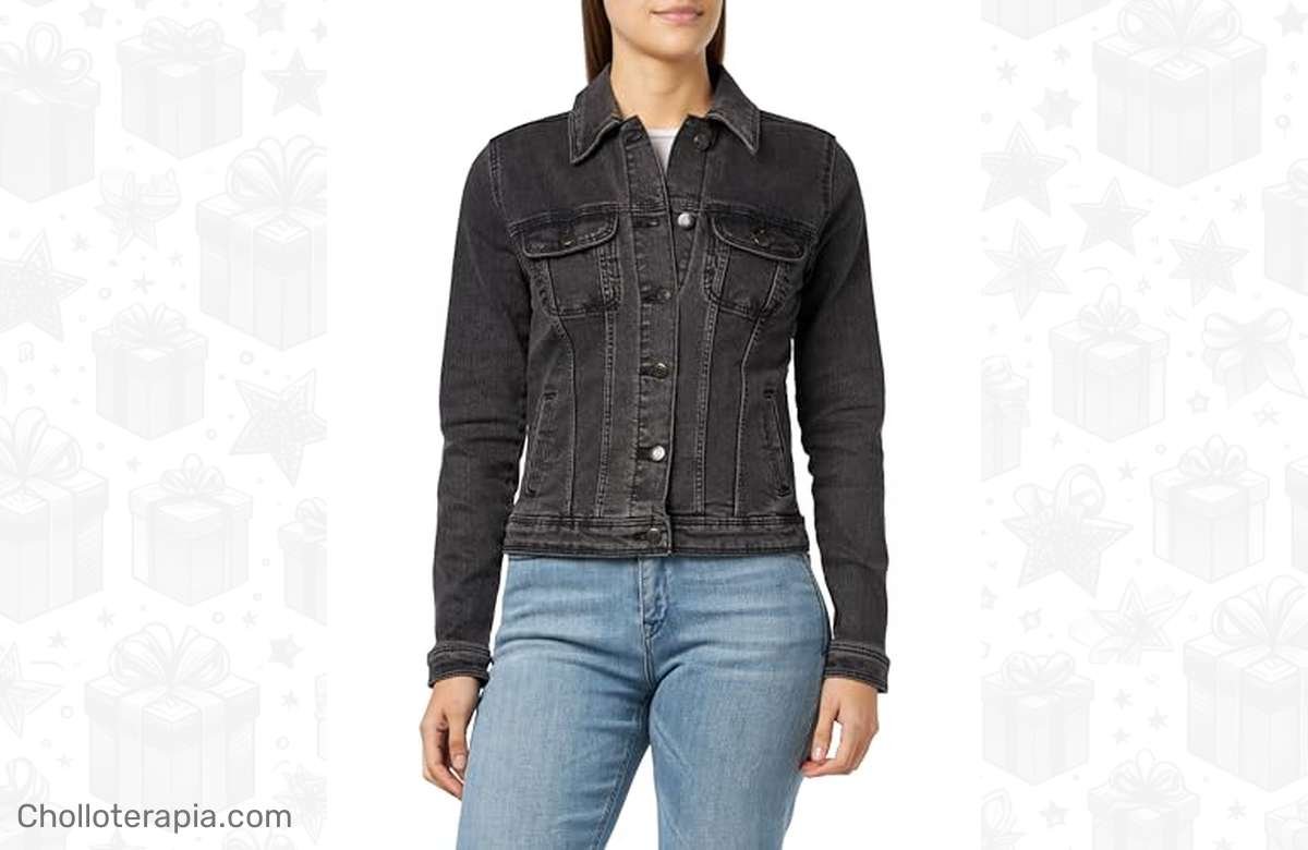 ¡Arrasa con estilo esta chaqueta vaquera Springfield al precio más bajo! ¡Solo para mujeres y en color negro! ¡No te quedes sin la tuya!