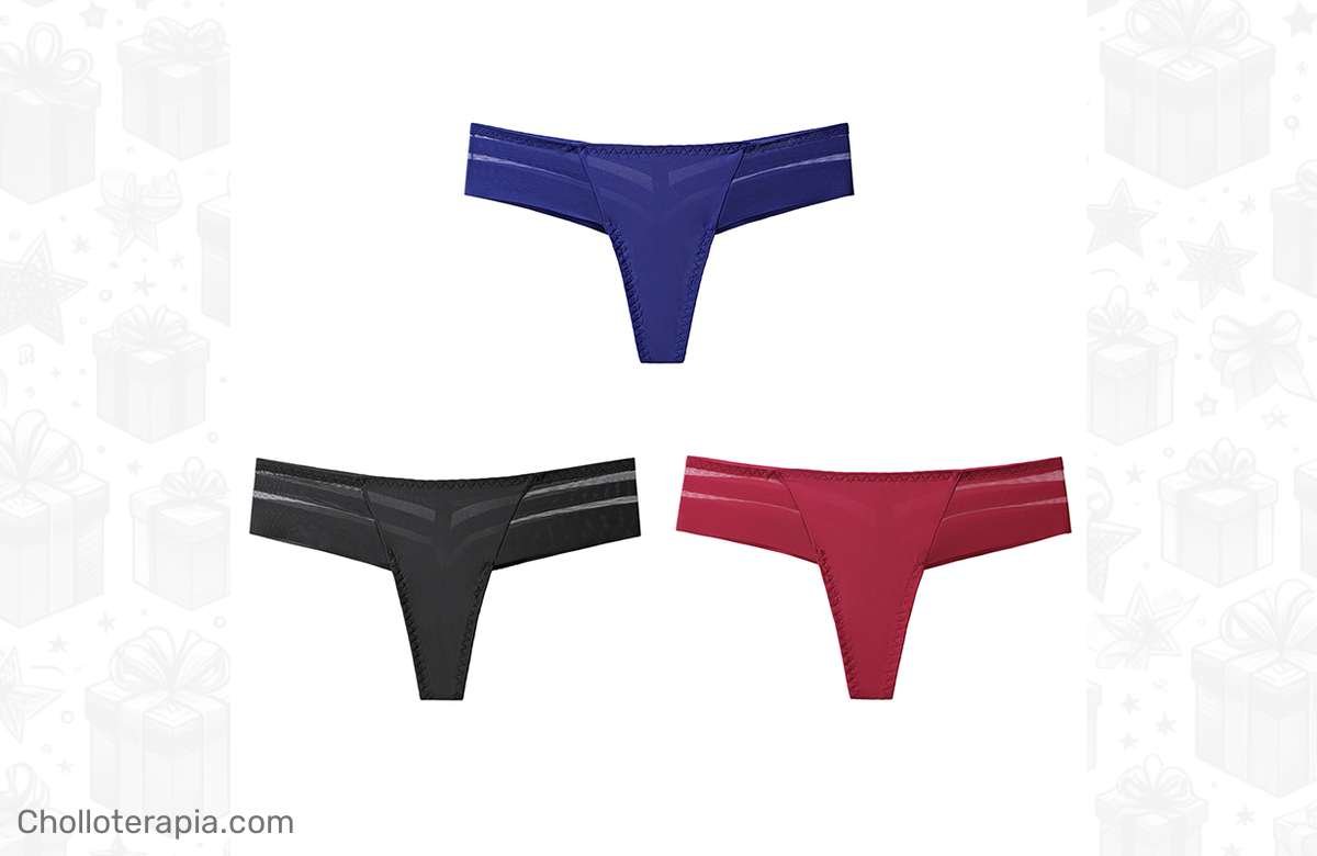 ¡Arrasa con tu look sexy! Tanga transparente de 3 piezas para mujer con descuento increíble