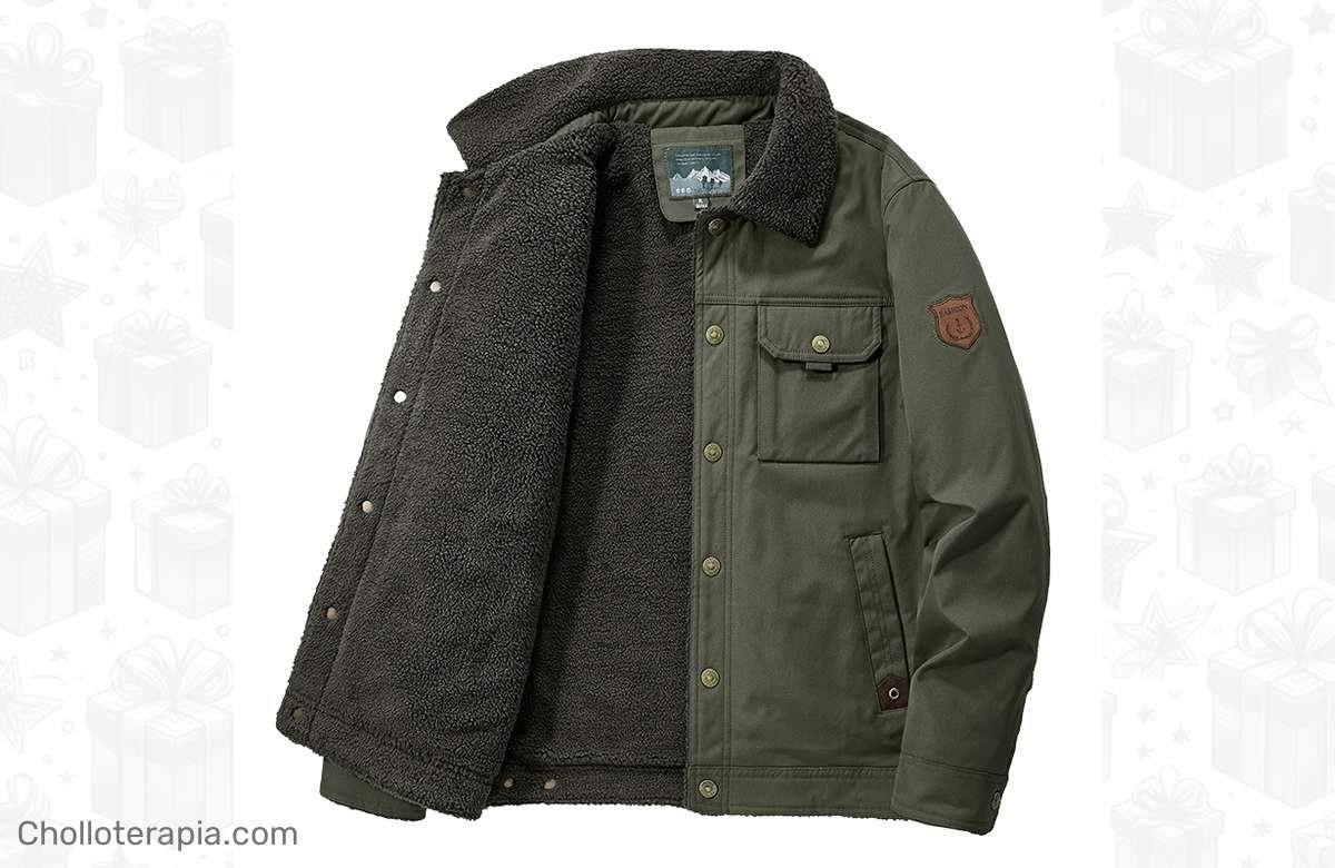 ¡Chaqueta de lana táctica para hombre: abrígate con estilo y ahorra ahora!