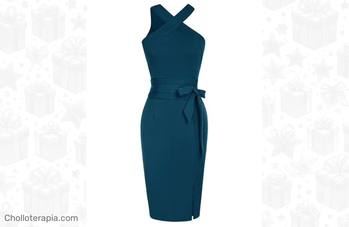 ¡Consigue tu vestido de cintura definida y ajuste perfecto en azul verdoso con descuento exclusivo de GRACE KARIN! ¡Corre que se agotan!