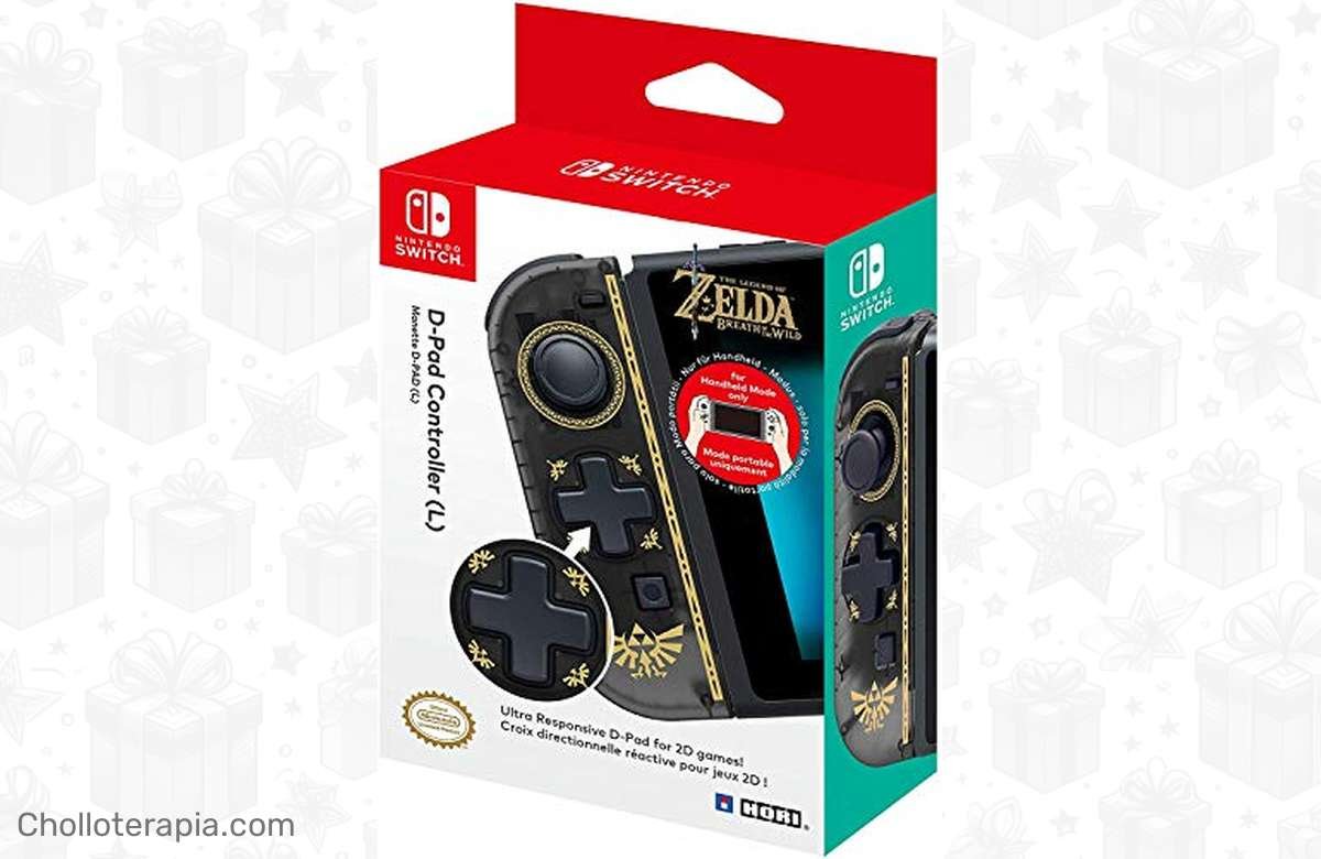 ¡Domina el juego al máximo con el Controlador D-Pad Zelda para Nintendo Switch en modo portátil!