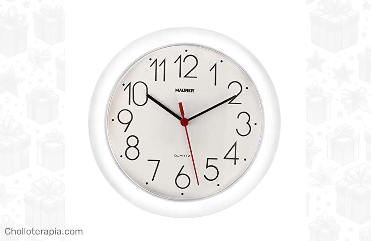 ¡Increíble! MAURER Reloj De Pared Ø 25 cm en Color Blanco ¡Oferta irresistible!