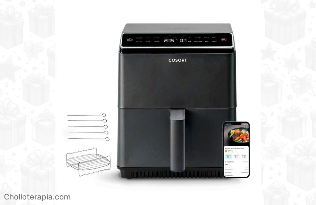 ¡Increíble oferta! Freidora sin aceite Cosori Dual Blaze Chef Edition + libro de recetas de regalo. ¡Cocina saludable y deliciosa con un descuento brutal!