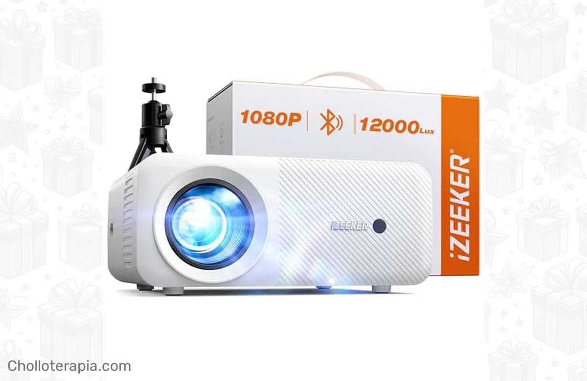 ¡No dejes escapar esta increíble oferta! Proyector Portátil con Bluetooth y Tripode: 12000 Lumens, 1080P, compatible con iOS/Android/PC/TV Stick/HDMI/USB/PS5/XBOX.