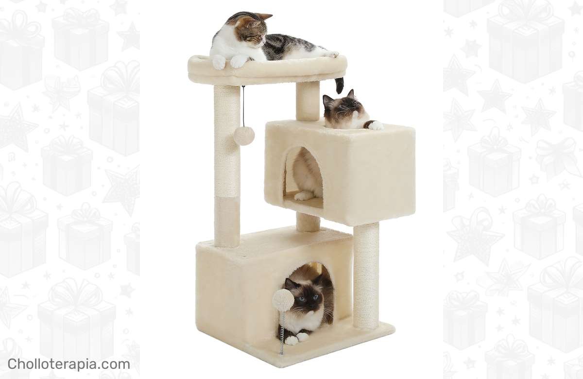 ¡No dejes pasar esta súper oferta! Árbol rascador para Gatos con plataforma grande ¡Diversión asegurada!
