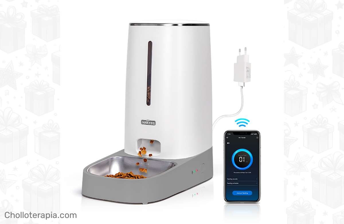 ¡No más descuidos! Nobleza – Dispensador Automático de Comida para Gatos y Perros ¡Garantiza su alimentación siempre!
