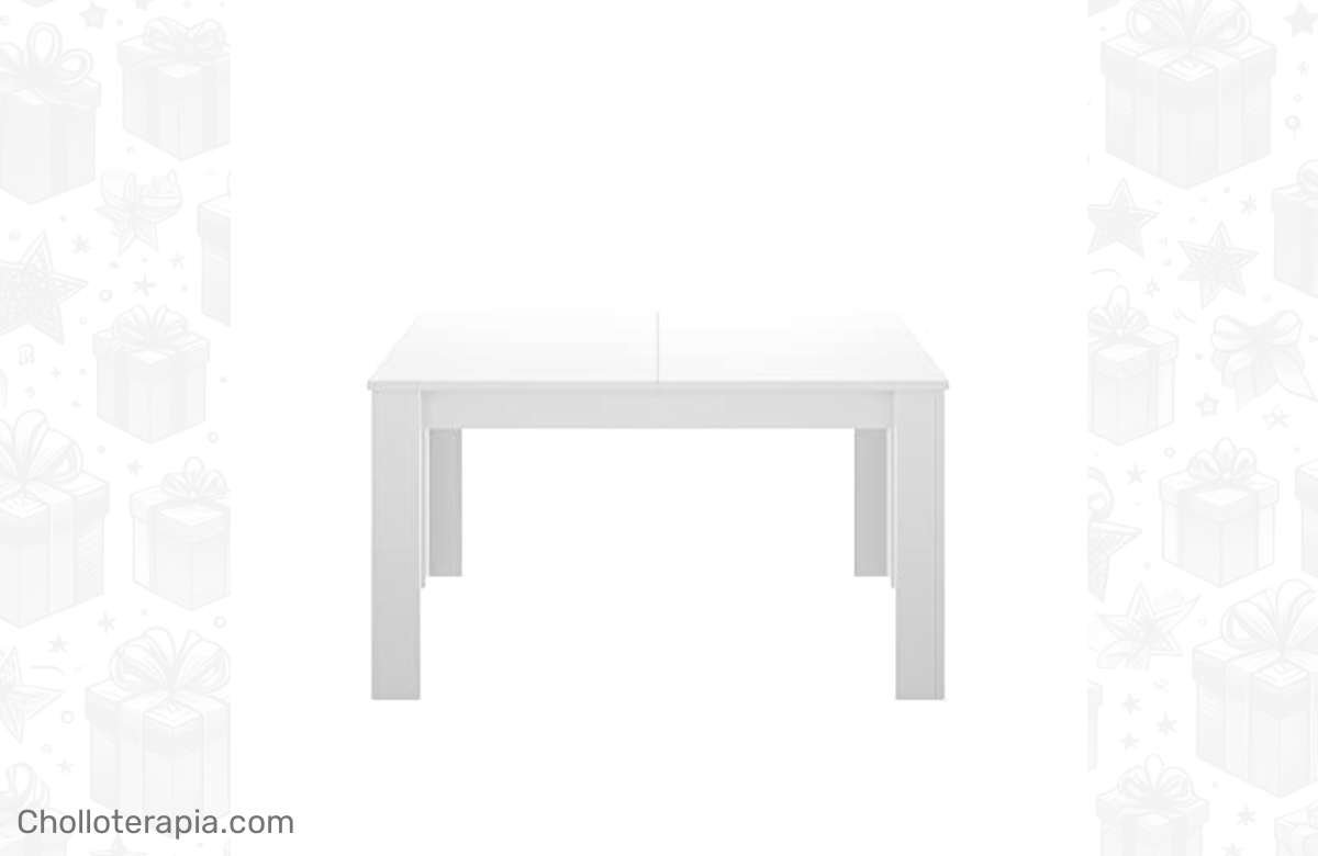 ¡Oferta Flash! Mesa extensible de 140x90cm en blanco brillo ¡Aprovecha la ganga de 190cm!