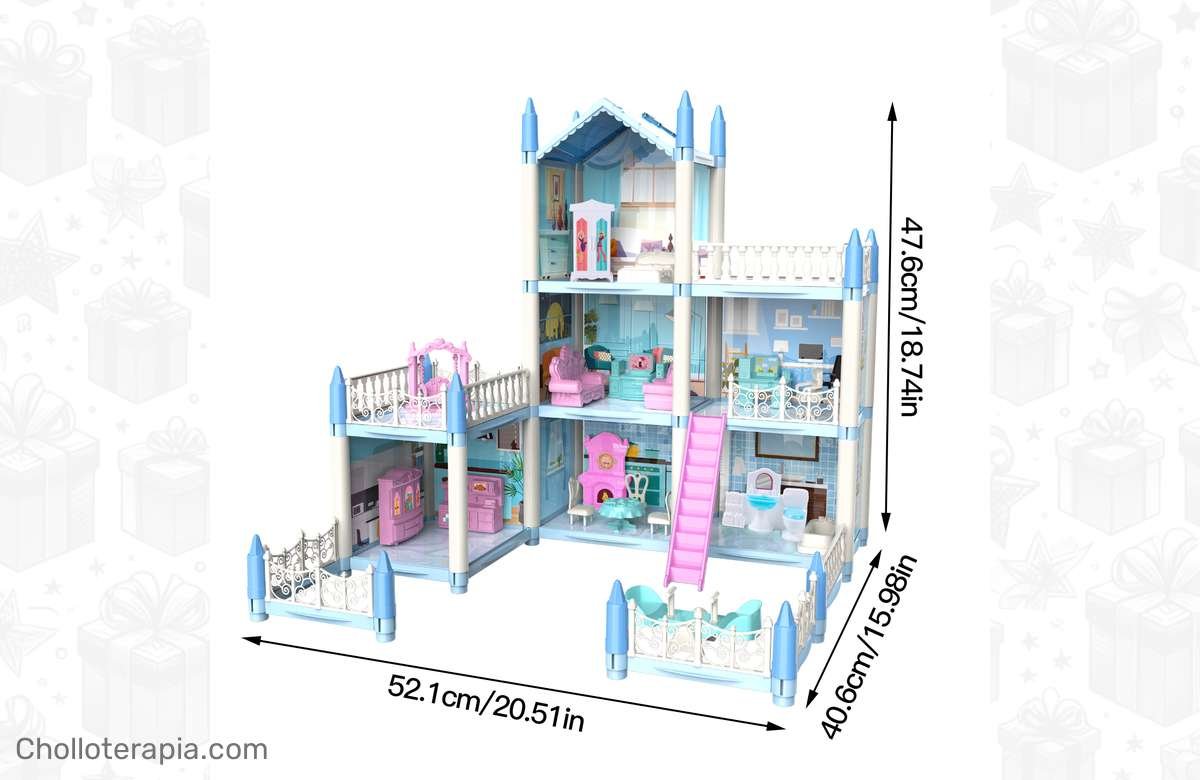 ¡Oferta alucinante! Casa de Muñecas con Castillo Simulado – ¡350 piezas para niños de 6+ años!