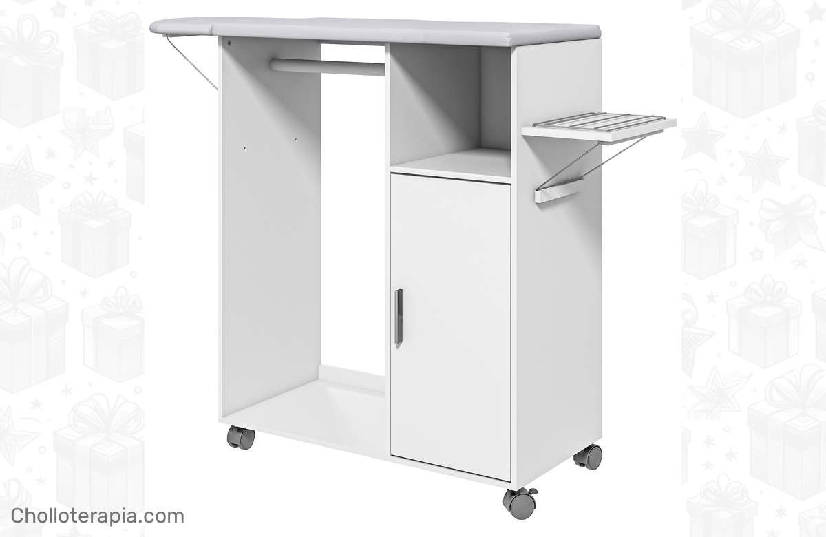 ¡Oferta exclusiva en mueble de planchar con ruedas! ¡Dale estilo a tu hogar por menos!