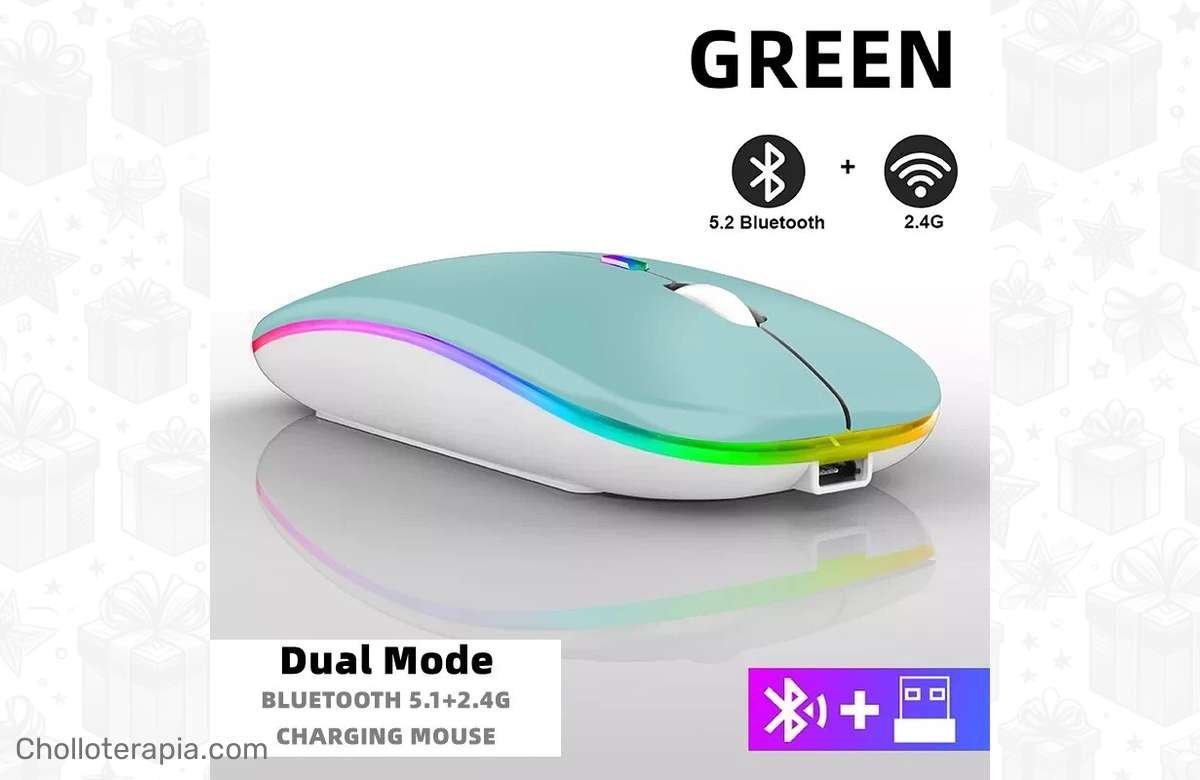 ¡Oferta loca! Ratón inalámbrico recargable con Bluetooth y RGB ¡No te lo puedes perder!