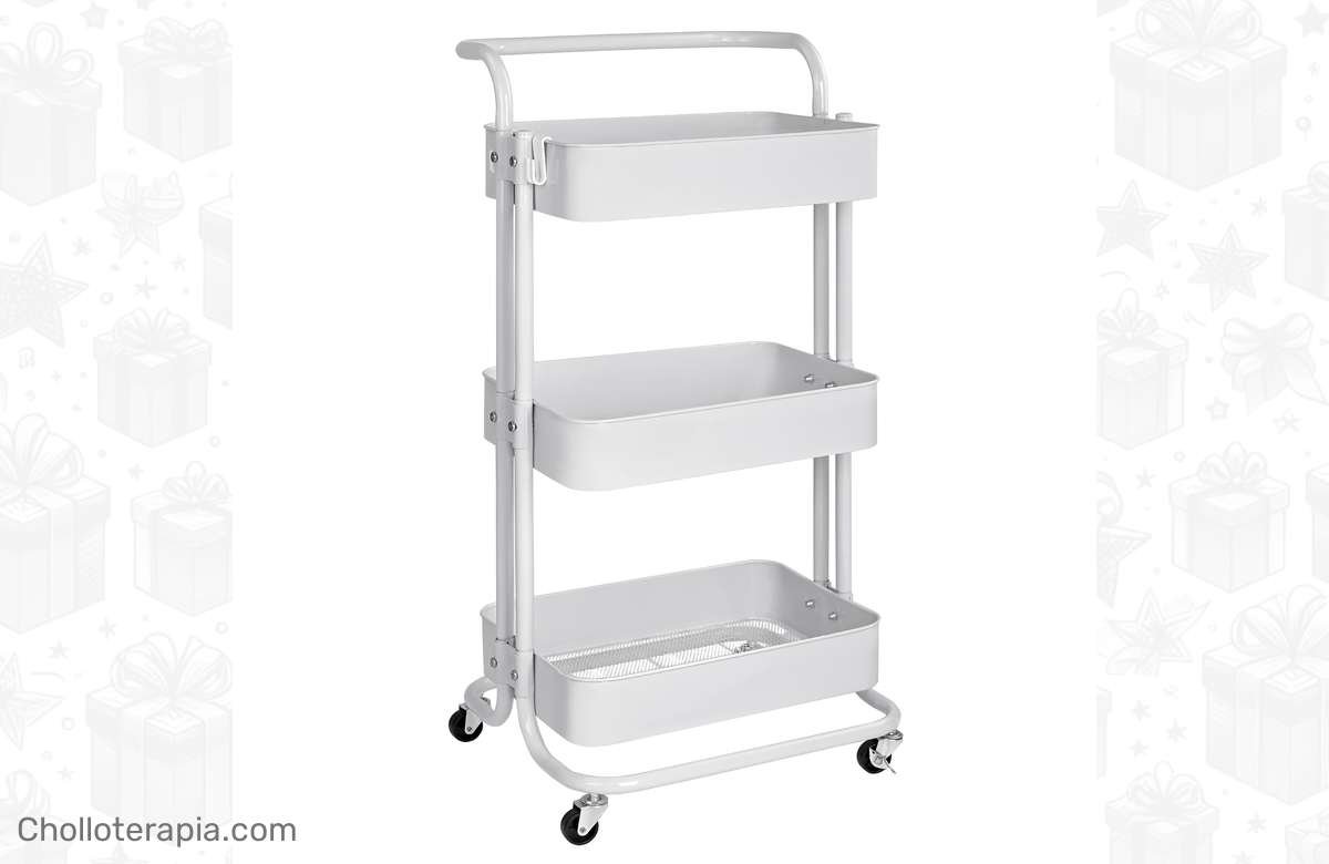 ¡Oferta única! Carrito multiusos con gran capacidad de almacenamiento y bloqueo de ruedas, ¡No te lo pierdas!
