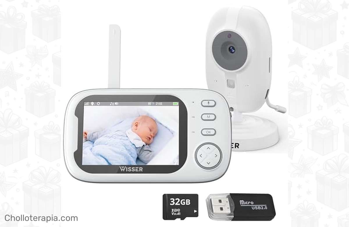 ¡Protege a tu bebé con lo mejor! Cámara WiSSER con visión nocturna y sensor de temperatura, ¡Pack premium con lector y microSD de 32GB gratis!