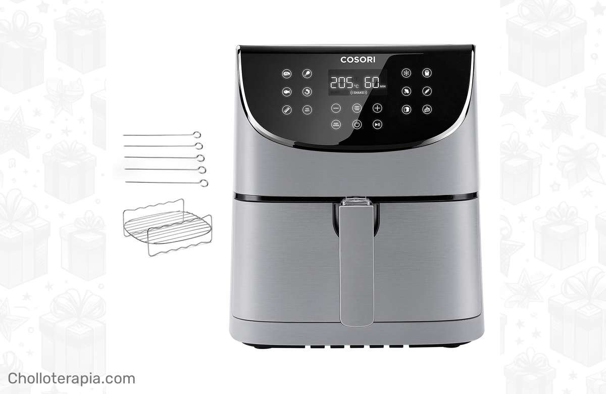 ¡Saca tu chef interior con esta freidora de aire Cosori Premium Chef Edition! 
¡Gran descuento y 5,5L de capacidad para cocinar como un profesional! ¡No te lo pierdas y prepara platos deliciosos hoy mismo!
