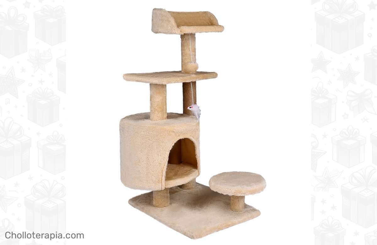 Consiente a tu gato con el mejor árbol rascador anti-estrés, ¡Oferta única, no la dejes pasar!