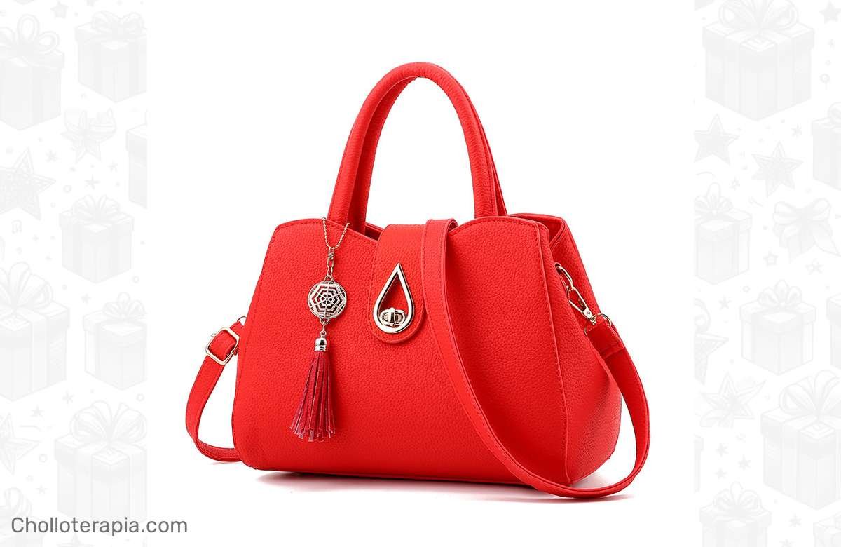 Consigue ya tu bolso de cuero de mujer con gran capacidad y borla cruzado a precio de regalo. ¡No te lo pierdas!