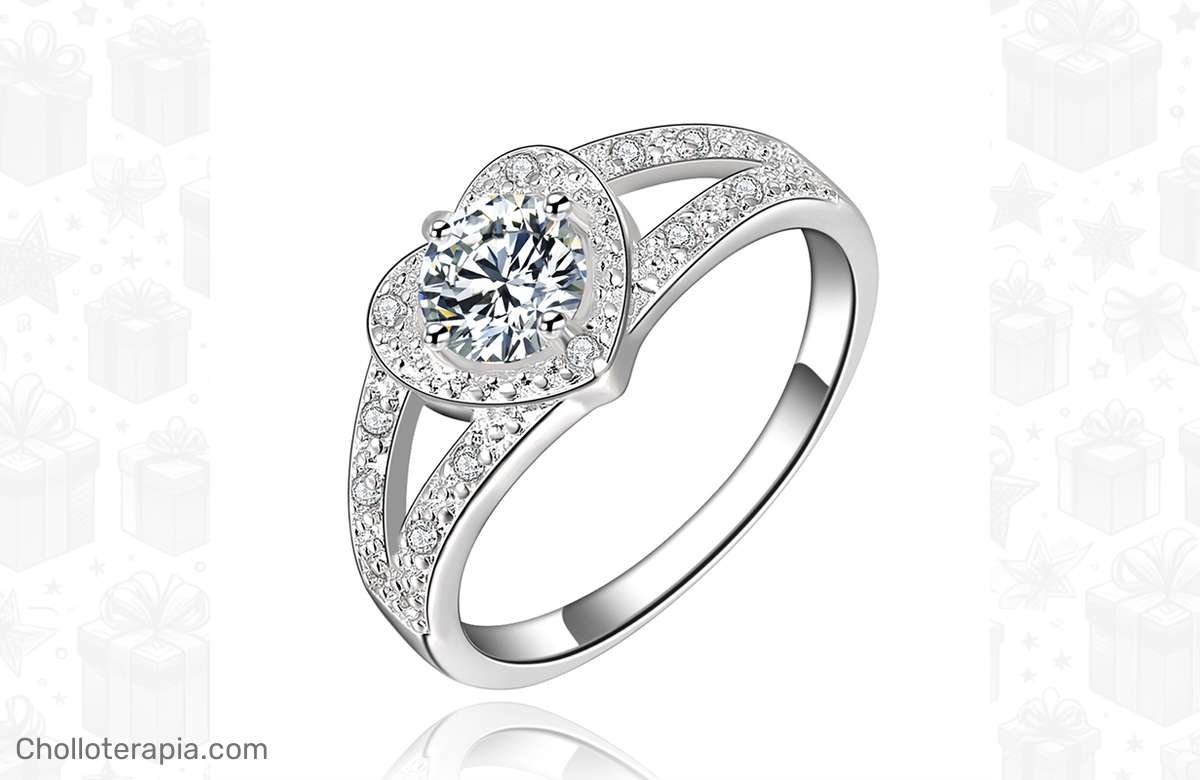 Descuento único: Anillo de Plata de Ley en forma de corazón, ¡el regalo ideal para conquistar!