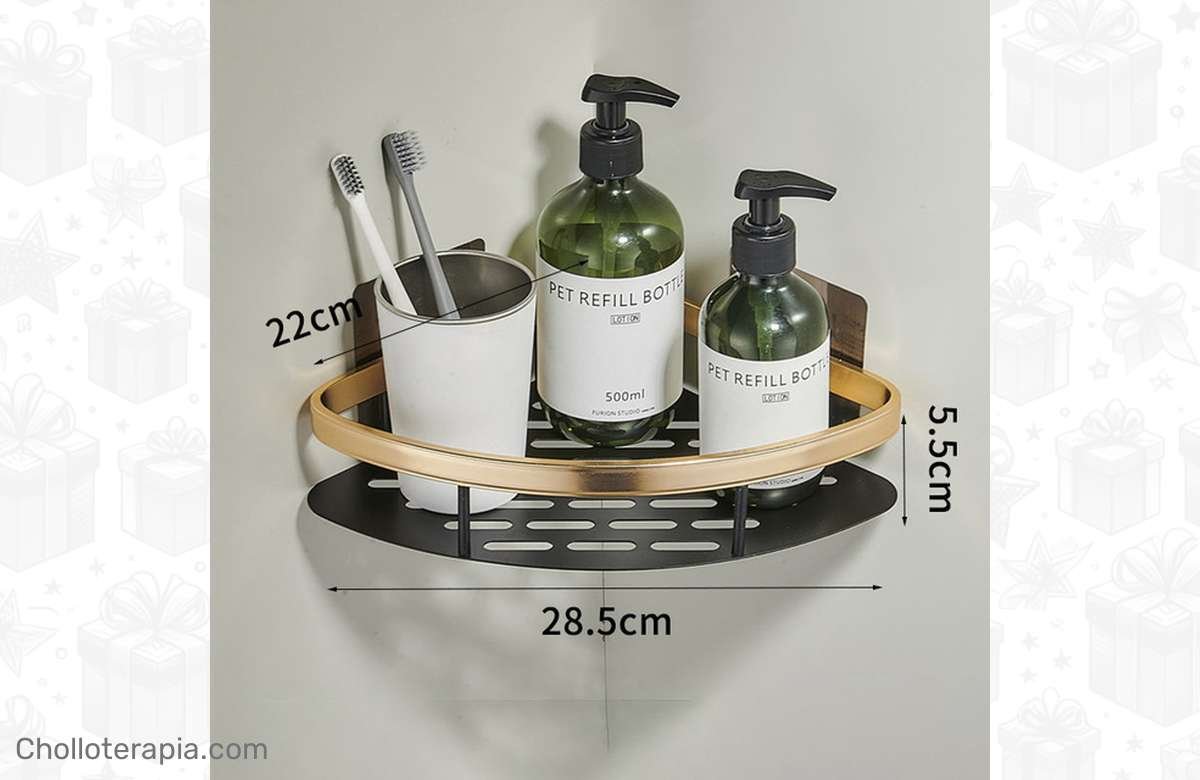 No pierdas más tiempo: consigue ahora tu estante esquinero de aluminio para baño ¡Práctico y resistente!