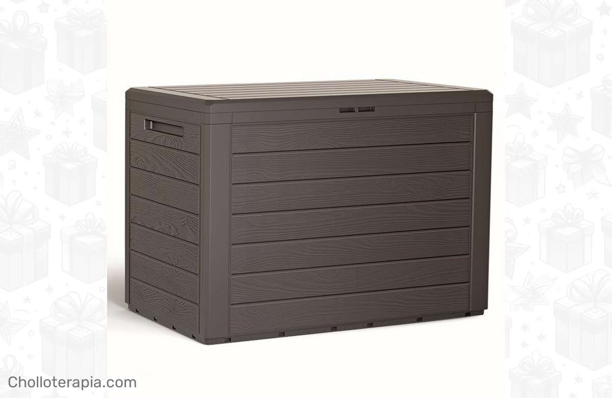 ¡Ahorra espacio con el Baul de jardin PROSPERPLAST Woodebox en oferta!