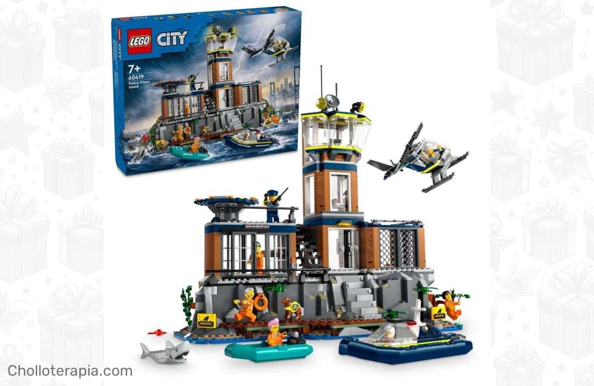 ¡Atrapa la diversión con LEGO® City Isla Prisión de la Policía! ¡No te lo pierdas!
