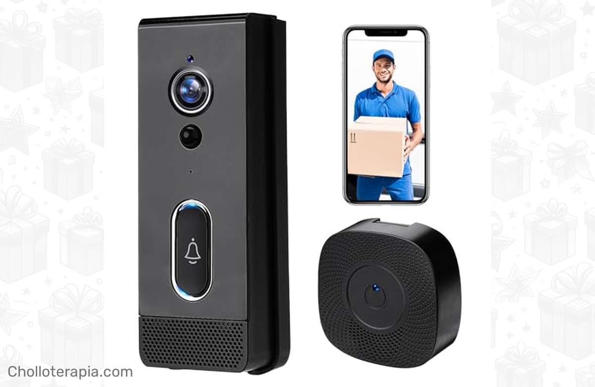¡Garantiza tu seguridad con el Timbre Inalámbrico con Cámara y Memoria en la Nube! ¡Visión Nocturna y Audio bidireccional para un hogar protegido!