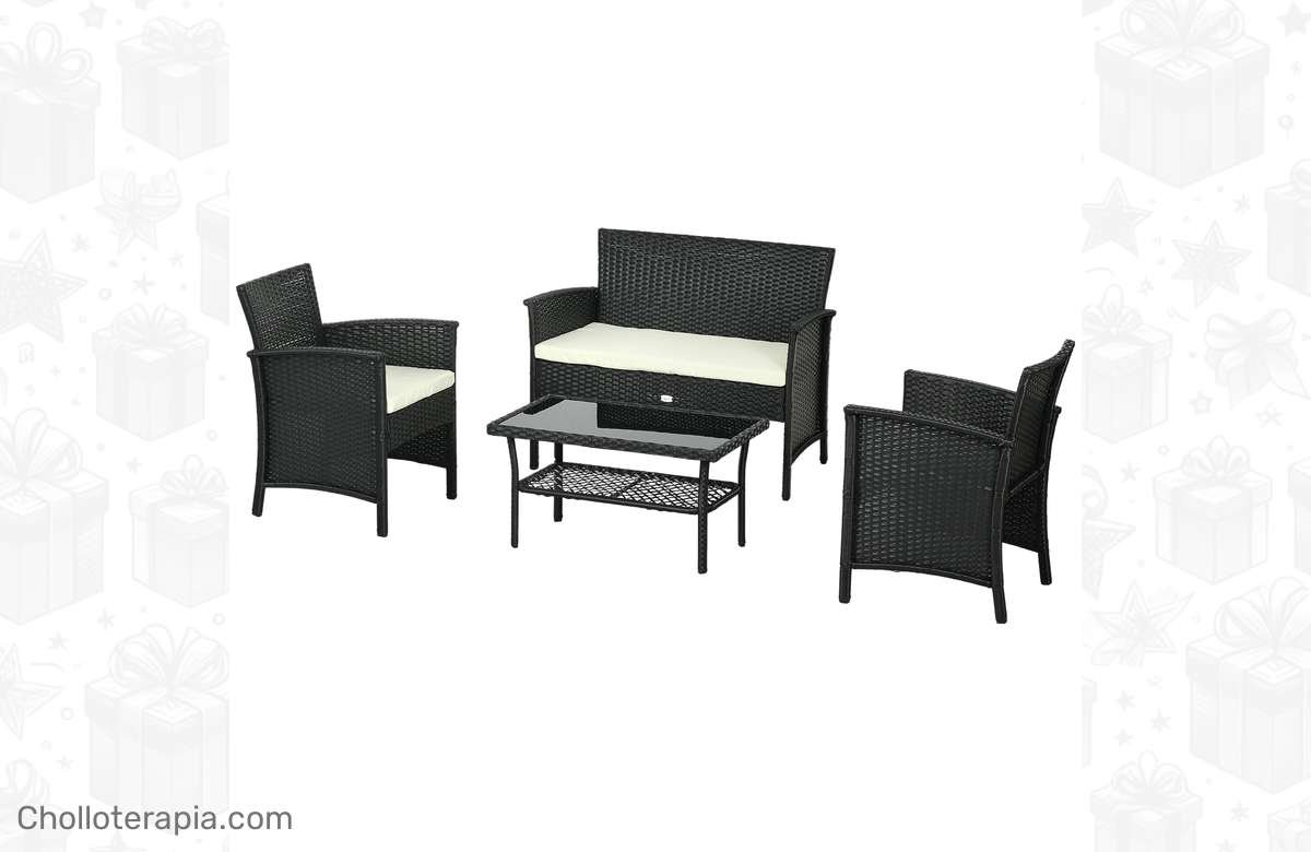 – ¡Hazte con el conjunto de Ratán Sintético de Outsunny y transforma tu jardín!