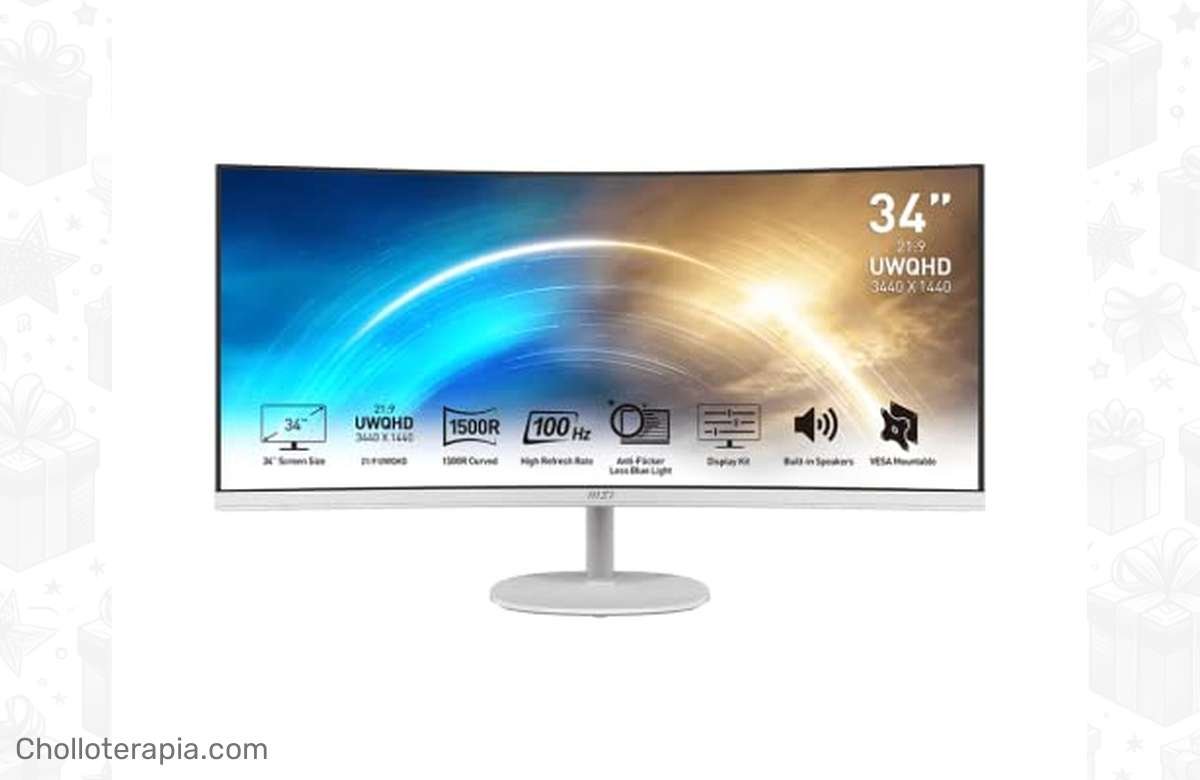 ¡Increíble descuento! MSI PRO Monitor curvo 34” UWQHD 1500R con 1ms de respuesta. ¡No te lo pierdas!