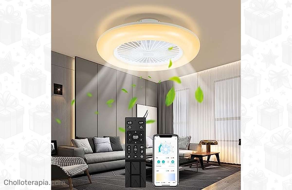 ¡No dejes pasar el descuento del 30% en el ventilador de techo Hebitod 80W con luz y mando a distancia!
