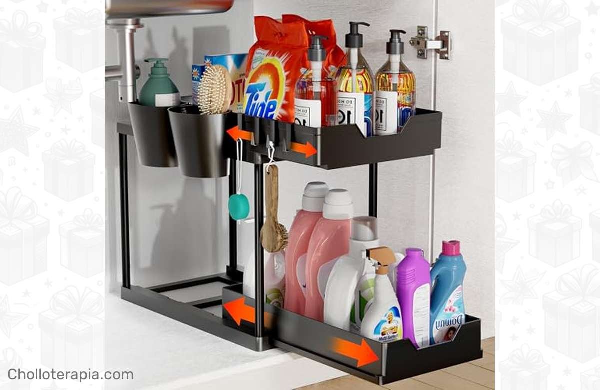¡No dejes pasar esta OFERTA! 61% de descuento en Organizador Bajo Fregadero Deslizable. ¡Ordena tu cocina YA!