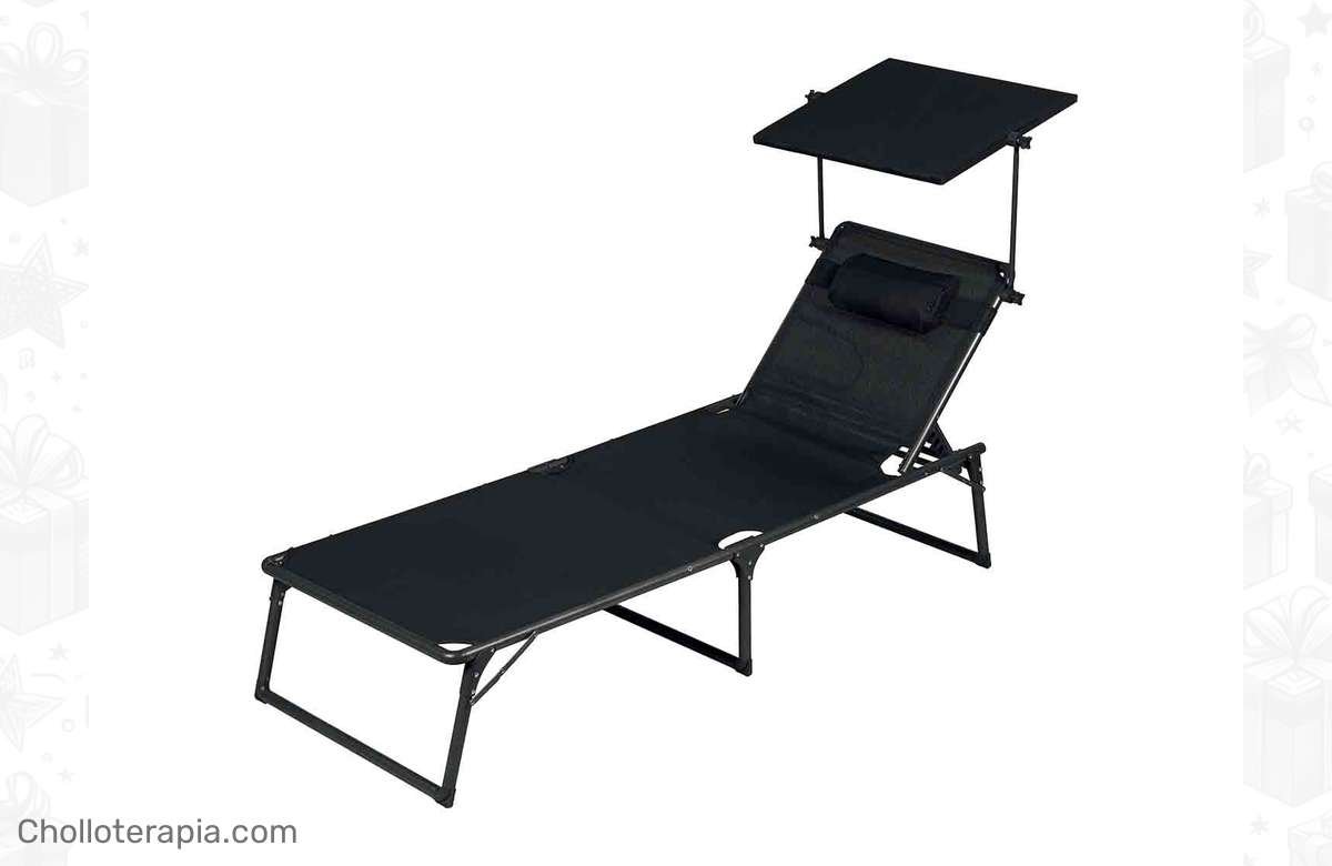 ¡No dejes pasar esta oferta exclusiva de la tumbona de aluminio Houston negra con parasol ajustable! ¡Hazte con la tuya y disfruta del verano como nunca!