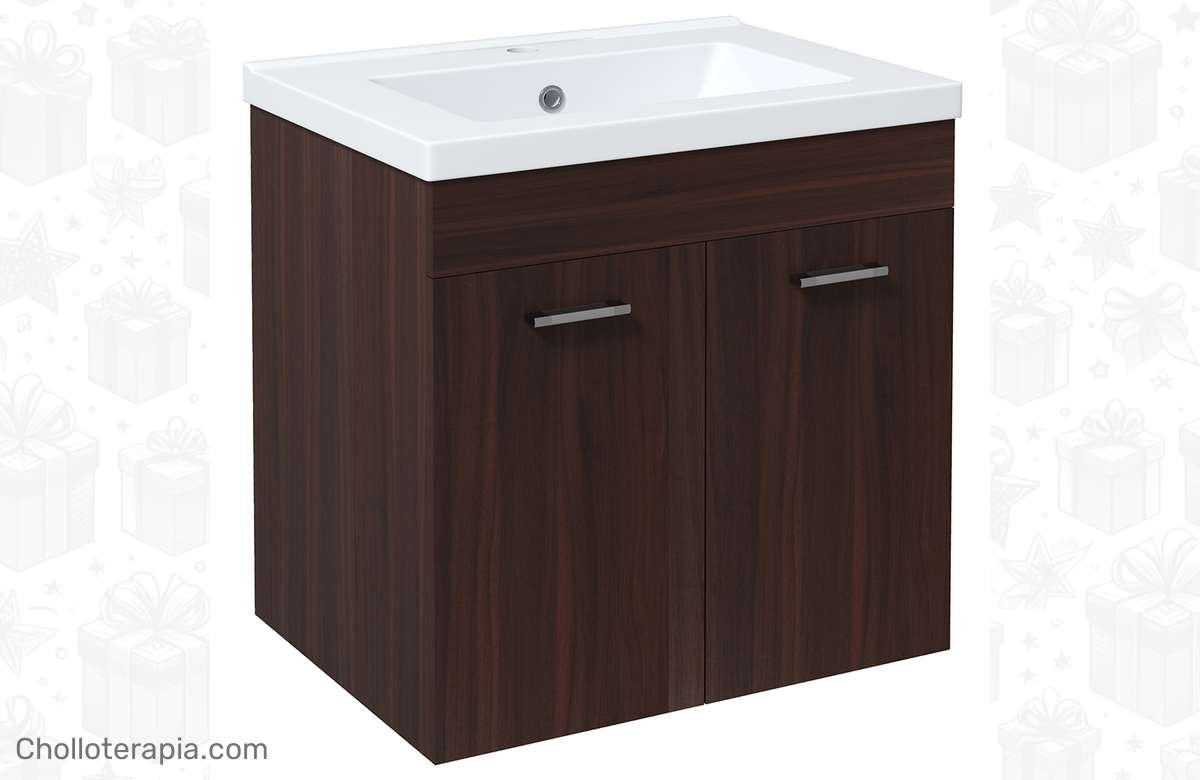 ¡No dejes pasar este ofertón! Mueble de baño con lavabo cerámico y armario a precio de locura. ¡Descuento increíble!