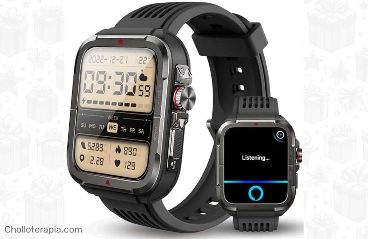 ¡No te quedes atrás! Smartwatch para hombre con Voz de Alexa, Llamadas y 100 Modos Deportivos. ¡Impermeable IP68 y regalo para Android iOS!