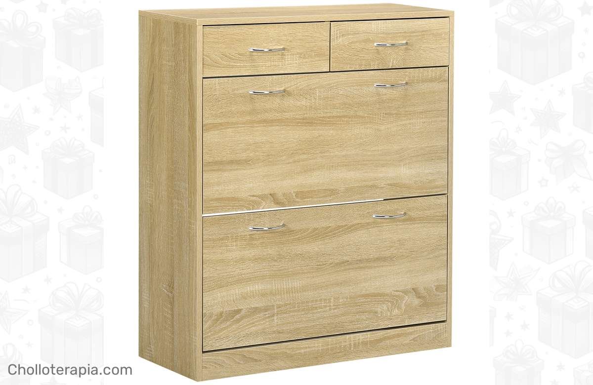 ¡No te quedes sin el mueble zapatero estrecho con 2 cajones abatibles para 12 pares de zapatos! ¡Aprovecha esta oportunidad!