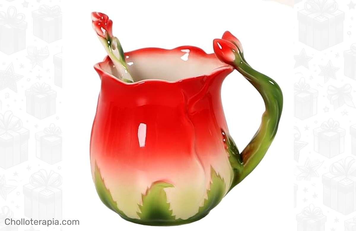 ¡No te quedes sin la taza de rosa con platillo y cuchara al 30% de descuento! ¡Hazte con la tuya ya!