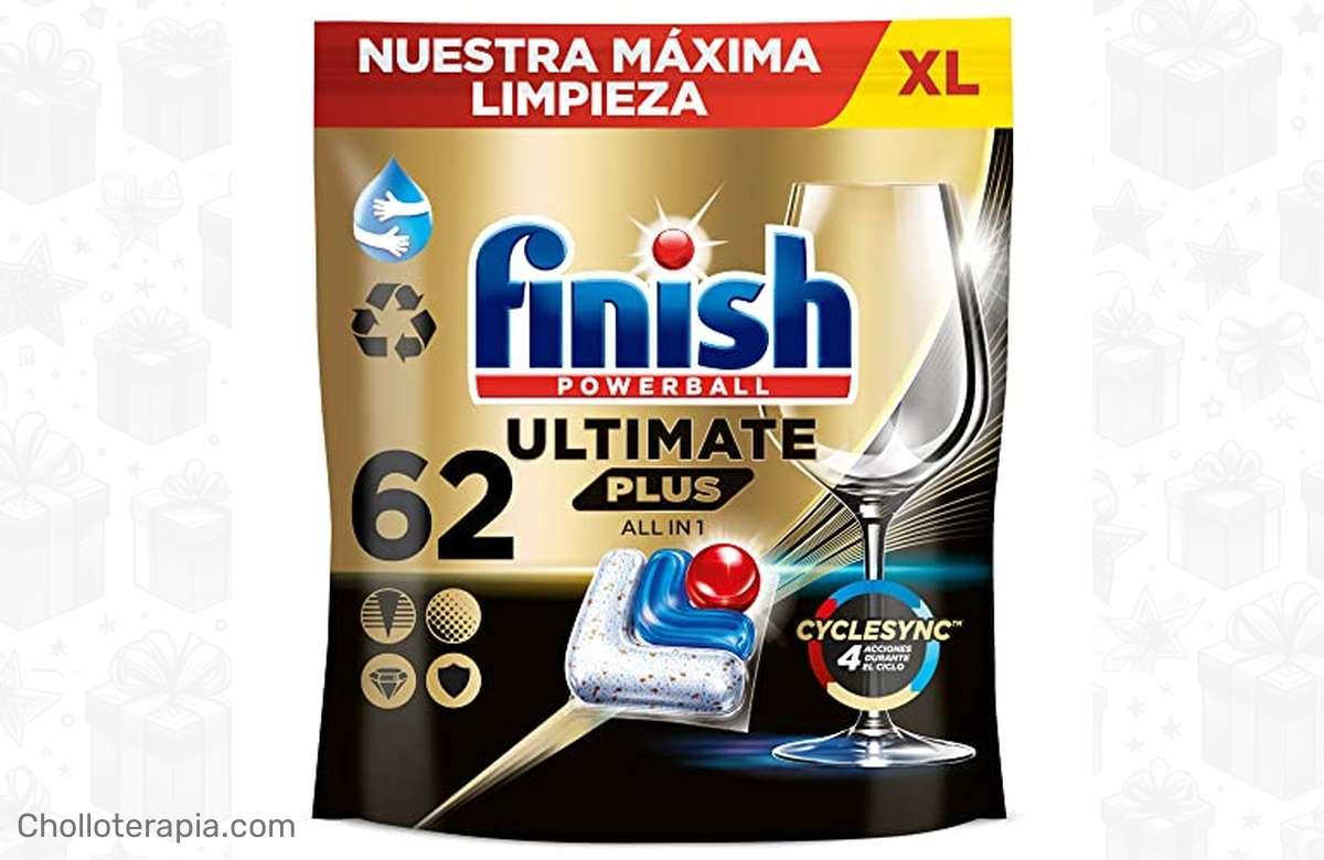 ¡Oferta única! Finish Powerball Ultimate Plus All in 1, 62 cápsulas – ¡Limpieza y brillo extremos!
