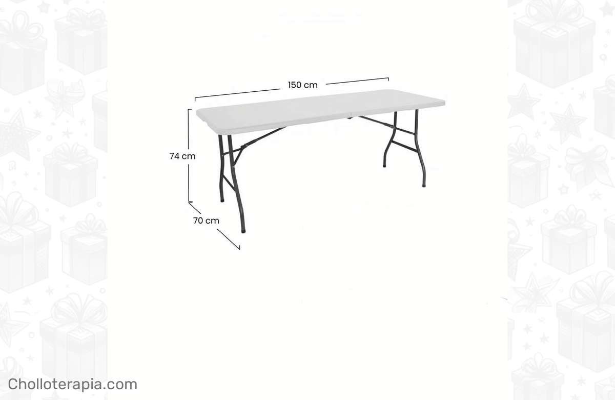 ¡Oferta única! Mesa plegable de resina reforzada a precio imbatible