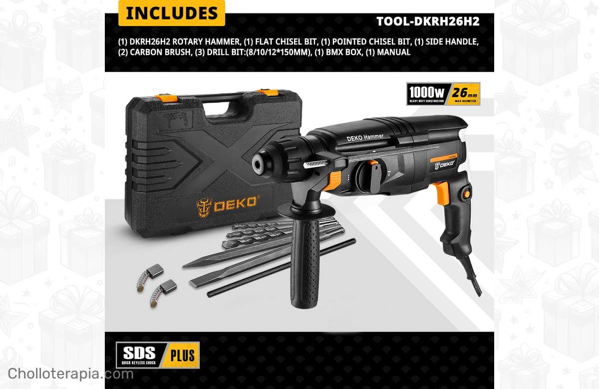 ¡Potencia tus proyectos con el DEKO-martillo rotativo! ¡Oferta increíble!