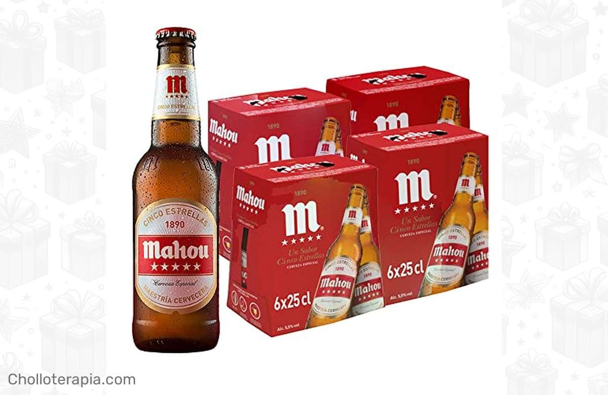 ¡Sorpréndete con la nueva cerveza dorada de Mahou! Disfruta de un pack de 24 botellas de 25 cl con un 5.5% de alcohol. ¡Compra ya!