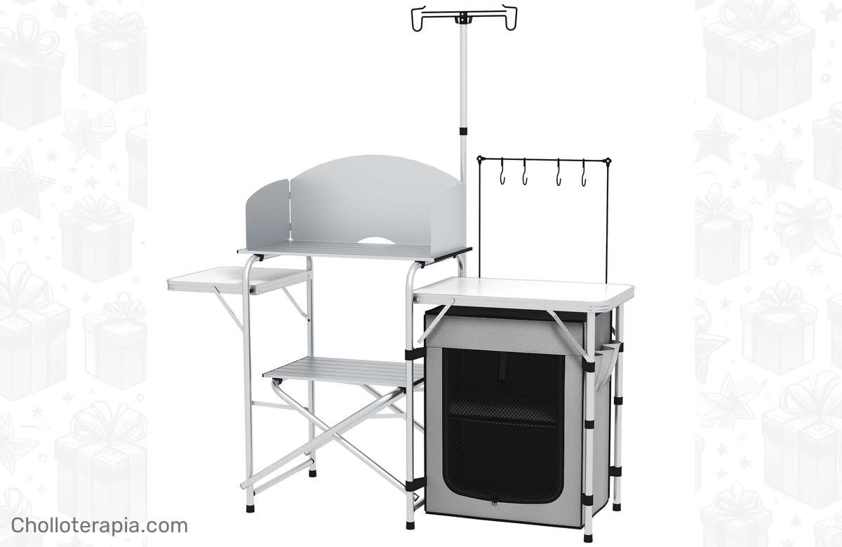 Dale un upgrade a tu camping con este mueble de cocina plegable de Outsunny ¡No te lo pierdas!