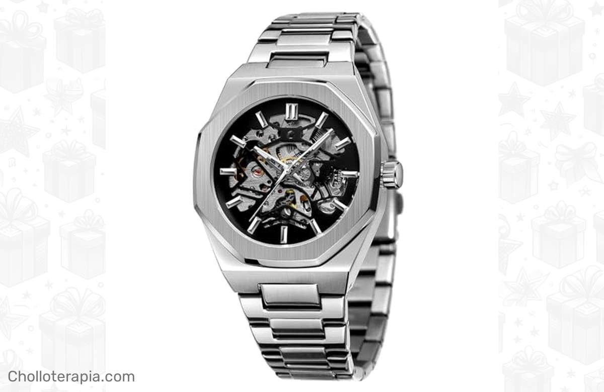 Descuento exclusivo: ¡Lleva a casa tu reloj mecánico de hombre con diseño de esqueleto ahora mismo!