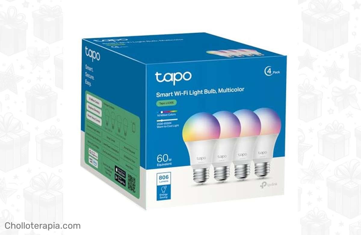 No te pierdas este pack de 4 bombillas LED inteligentes: TP-Link Tapo L530E, con Wi-Fi, compatibles con Alexa y Google Home.