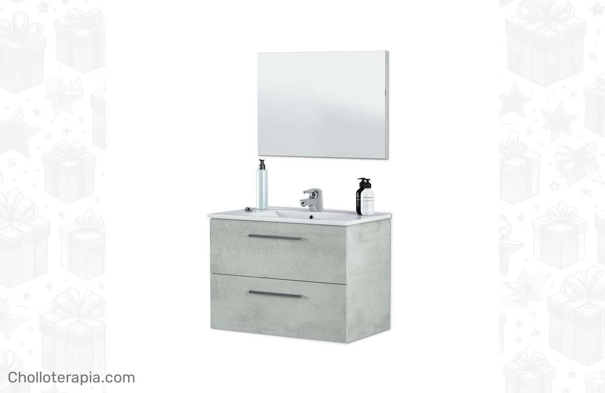 Renueva tu baño al mejor precio con el mueble de baño Aruba 2 cajones + espejo de Duehome. ¡No te quedes sin el tuyo!