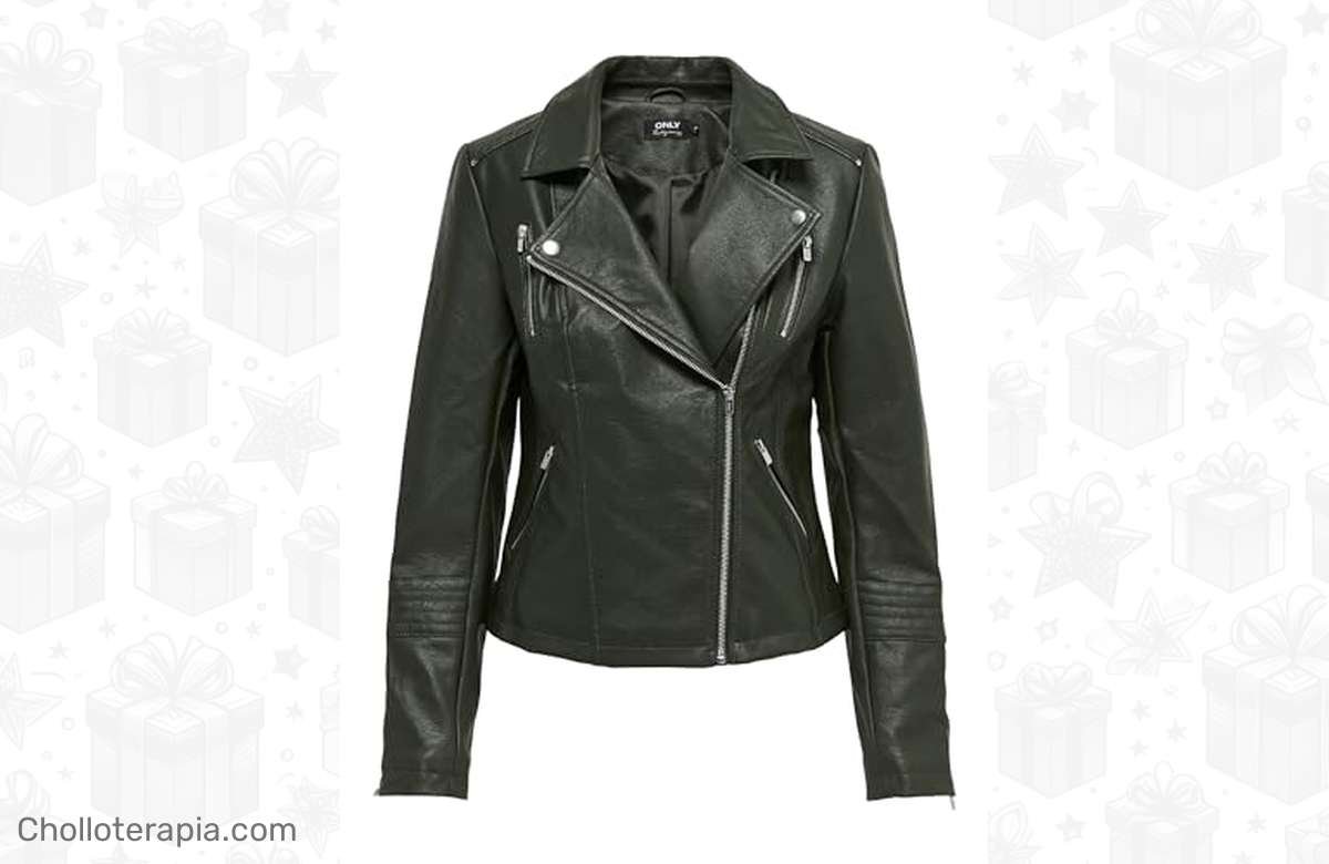 ¡Aprovecha el descuento increíble en la chaqueta de cuero sintético Only!