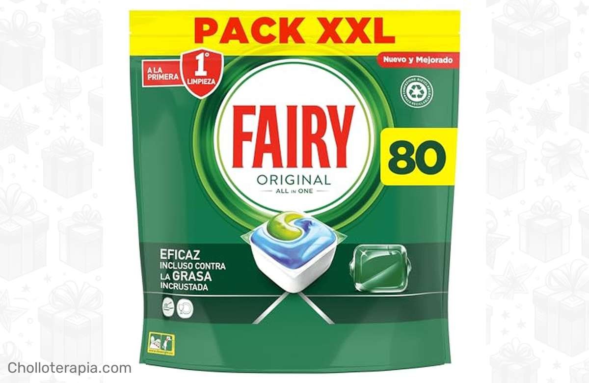 ¡Arrasa con la suciedad! Consigue 80 cápsulas de lavavajillas Fairy Original a precio de ganga