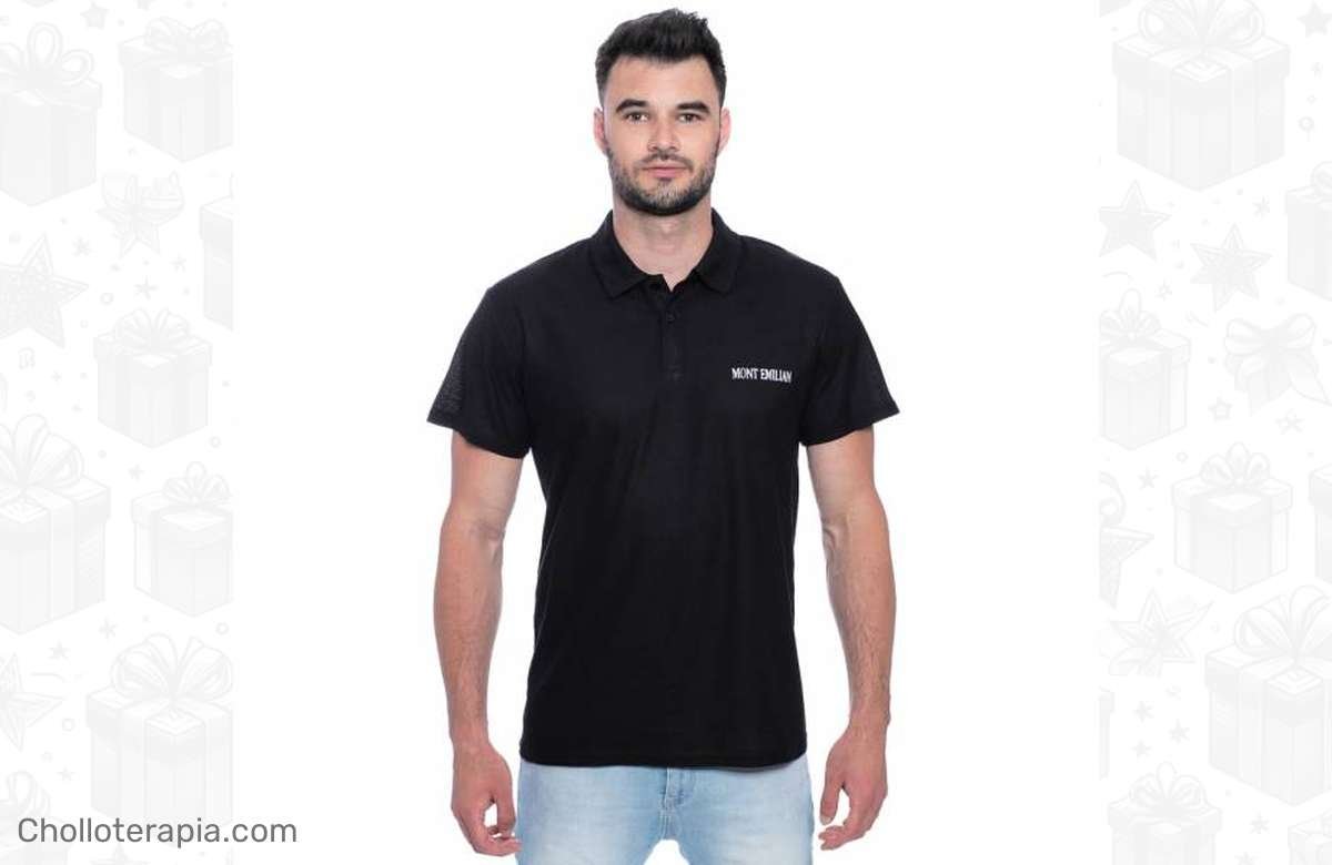 ¡Chollo! Polo básico negro Mont Emilian Caen. ¡Aprovecha ya!