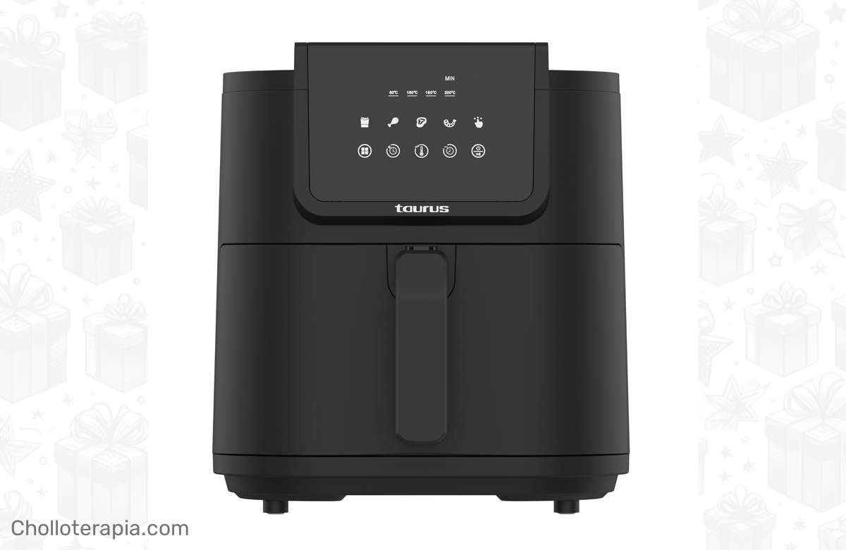 ¡Chollo increíble! Freidora de aire sin aceite Taurus con 8 litros de capacidad y 5 menús predefinidos. ¡Aprovecha ya!