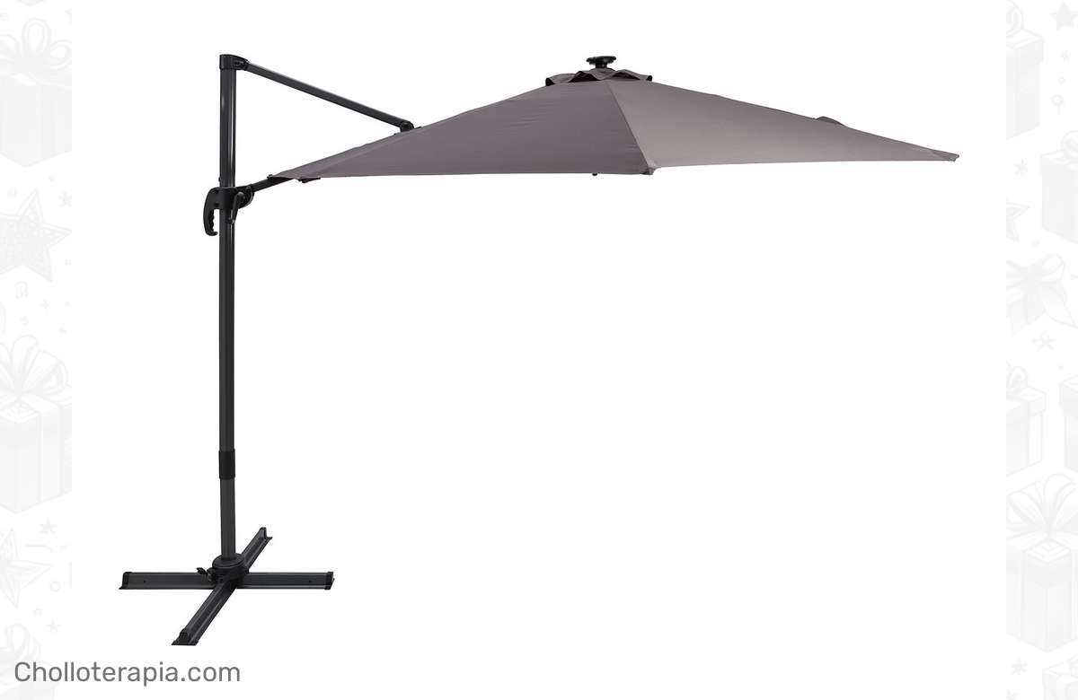 – ¡Dale luz a tus noches con estilo con nuestra increíble Sombrilla LED Solar!