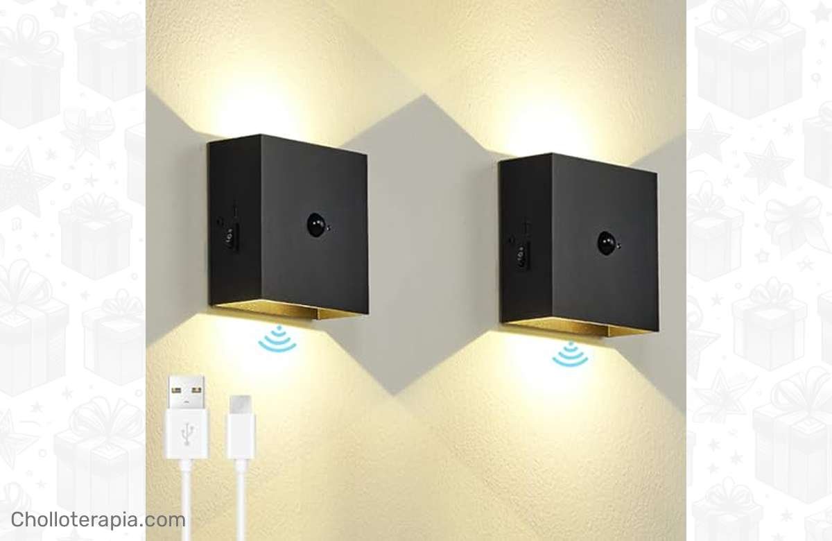 ¡Ilumina tu hogar sin cables ni complicaciones con este Pack de 2 Lámparas LED con Sensor de Movimiento!