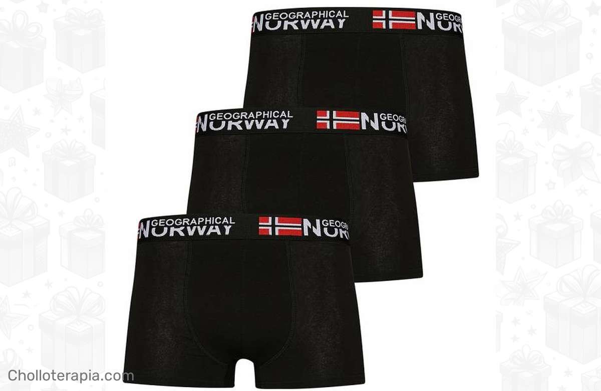 ¡Increíble oferta! Pack de 3 calzoncillos bóxer Geographical Norway negros. ¡Compra ahora a precio imbatible!