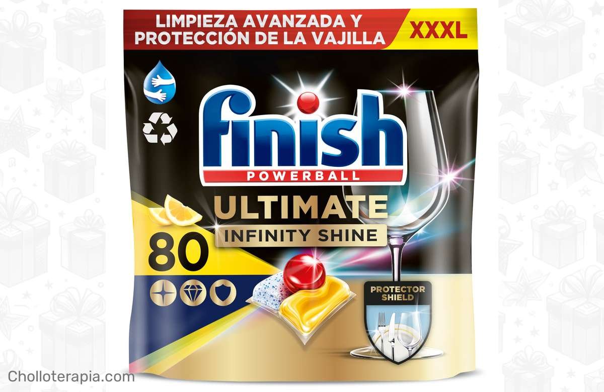 ¡No dejes pasar esta oportunidad única! Pack de 80 pastillas Finish Powerball Ultimate Infinity Shine a precio de regalo ¡Aprovecha ya!